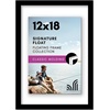 image:imageAmericanflat 8x10 Floating Picture Frame with Polished CrystalClear Glass  Use as 5x7 Picture Frame or Display 4x6 Photo  Signature Float Collection  Photo Frames for Tabletop or Wall  Black  Photo floats between crystalclear glass wall or tabletop display with included easel sawtooth hangers includedBlack