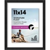 image:imageAmericanflat 8x10 Floating Picture Frame with Polished CrystalClear Glass  Use as 5x7 Picture Frame or Display 4x6 Photo  Signature Float Collection  Photo Frames for Tabletop or Wall  Black  Photo floats between crystalclear glass wall or tabletop display with included easel sawtooth hangers includedBlack