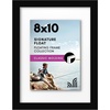 image:imageAmericanflat 8x10 Floating Picture Frame with Polished CrystalClear Glass  Use as 5x7 Picture Frame or Display 4x6 Photo  Signature Float Collection  Photo Frames for Tabletop or Wall  Black  Photo floats between crystalclear glass wall or tabletop display with included easel sawtooth hangers includedBlack