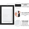 image:imageAmericanflat 8x10 Floating Picture Frame with Polished CrystalClear Glass  Use as 5x7 Picture Frame or Display 4x6 Photo  Signature Float Collection  Photo Frames for Tabletop or Wall  Black  Photo floats between crystalclear glass wall or tabletop display with included easel sawtooth hangers includedBlack