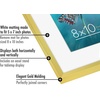 image:imageAmericanflat 8x10 Gold Picture Frame  Displays 5x7 Inch Picture with Mat or 8x10 Picture without Mat  Aluminum Frame with Tempered ShatterResistant GlassGold
