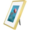 image:imageAmericanflat 8x10 Gold Picture Frame  Displays 5x7 Inch Picture with Mat or 8x10 Picture without Mat  Aluminum Frame with Tempered ShatterResistant GlassGold