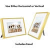 image:imageAmericanflat 8x10 Gold Picture Frame  Displays 5x7 Inch Picture with Mat or 8x10 Picture without Mat  Aluminum Frame with Tempered ShatterResistant GlassGold