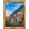 image:imageAmericanflat 8x10 Picture Frame with ShatterResistant Glass  Use as 5x7 Frame with Mat or Display 8x10 Photo Without Mat  Streamline Collection  Picture Frames for Tabletop and Wall  Mahogany  Shatterresistant glass wall or tabletop display with included easel triangle hangers included secure turntab backingGold