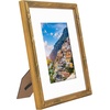 image:imageAmericanflat 8x10 Picture Frame with ShatterResistant Glass  Use as 5x7 Frame with Mat or Display 8x10 Photo Without Mat  Streamline Collection  Picture Frames for Tabletop and Wall  Mahogany  Shatterresistant glass wall or tabletop display with included easel triangle hangers included secure turntab backingGold