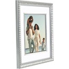 image:imageAmericanflat 8x10 Picture Frame with ShatterResistant Glass  Use as 5x7 Frame with Mat or Display 8x10 Photo Without Mat  Streamline Collection  Picture Frames for Tabletop and Wall  Gold  Shatterresistant glass wall or tabletop display with included easel triangle hangers included secure turntab backingSilver