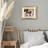 image:imageAmericanflat 8x10 Picture Frame with ShatterResistant Glass  Use as 5x7 Frame with Mat or Display 8x10 Photo Without Mat  Streamline Collection  Picture Frames for Tabletop and Wall  Gold  Shatterresistant glass wall or tabletop display with included easel triangle hangers included secure turntab backingGold