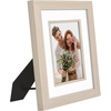 image:imageAmericanflat 8x10 Picture Frame with ShatterResistant Glass  Use as 5x7 Frame with Mat or Display 8x10 Photo Without Mat  Streamline Collection  Picture Frames for Tabletop and Wall  Gold  Shatterresistant glass wall or tabletop display with included easel triangle hangers included secure turntab backingDriftwood