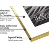 image:imageAmericanflat 8x10 Picture Frame with ShatterResistant Glass  Use as 5x7 Frame with Mat or Display 8x10 Photo Without Mat  Streamline Collection  Picture Frames for Tabletop and Wall  Gold  Shatterresistant glass wall or tabletop display with included easel triangle hangers included secure turntab backingGold