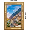 image:imageAmericanflat 8x10 Picture Frame with ShatterResistant Glass  Use as 5x7 Frame with Mat or Display 8x10 Photo Without Mat  Streamline Collection  Picture Frames for Tabletop and Wall  Mahogany  Shatterresistant glass wall or tabletop display with included easel triangle hangers included secure turntab backingGold