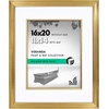 image:imageAmericanflat 8x10 Picture Frame with ShatterResistant Glass  Use as 5x7 Frame with Mat or Display 8x10 Photo Without Mat  Streamline Collection  Picture Frames for Tabletop and Wall  Gold  Shatterresistant glass wall or tabletop display with included easel triangle hangers included secure turntab backingGold