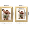 image:imageAmericanflat 8x10 Picture Frame with ShatterResistant Glass  Use as 5x7 Frame with Mat or Display 8x10 Photo Without Mat  Streamline Collection  Picture Frames for Tabletop and Wall  Gold  Shatterresistant glass wall or tabletop display with included easel triangle hangers included secure turntab backingGold