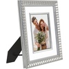 image:imageAmericanflat 8x10 Picture Frame with ShatterResistant Glass  Use as 5x7 Frame with Mat or Display 8x10 Photo Without Mat  Streamline Collection  Picture Frames for Tabletop and Wall  Gold  Shatterresistant glass wall or tabletop display with included easel triangle hangers included secure turntab backingSilver