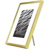 image:imageAmericanflat 8x10 Picture Frame with ShatterResistant Glass  Use as 5x7 Frame with Mat or Display 8x10 Photo Without Mat  Streamline Collection  Picture Frames for Tabletop and Wall  Gold  Shatterresistant glass wall or tabletop display with included easel triangle hangers included secure turntab backingGold