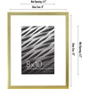 image:imageAmericanflat 8x10 Picture Frame with ShatterResistant Glass  Use as 5x7 Frame with Mat or Display 8x10 Photo Without Mat  Streamline Collection  Picture Frames for Tabletop and Wall  Gold  Shatterresistant glass wall or tabletop display with included easel triangle hangers included secure turntab backingGold