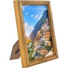 image:imageAmericanflat 8x10 Picture Frame with ShatterResistant Glass  Use as 5x7 Frame with Mat or Display 8x10 Photo Without Mat  Streamline Collection  Picture Frames for Tabletop and Wall  Mahogany  Shatterresistant glass wall or tabletop display with included easel triangle hangers included secure turntab backingGold