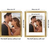image:imageAmericanflat 8x10 Picture Frame with ShatterResistant Glass  Use as 5x7 Frame with Mat or Display 8x10 Photo Without Mat  Streamline Collection  Picture Frames for Tabletop and Wall  Gold  Shatterresistant glass wall or tabletop display with included easel triangle hangers included secure turntab backingGold