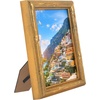 image:imageAmericanflat 8x10 Picture Frame with ShatterResistant Glass  Use as 5x7 Frame with Mat or Display 8x10 Photo Without Mat  Streamline Collection  Picture Frames for Tabletop and Wall  Mahogany  Shatterresistant glass wall or tabletop display with included easel triangle hangers included secure turntab backingGold