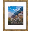 image:imageAmericanflat 8x10 Picture Frame with ShatterResistant Glass  Use as 5x7 Frame with Mat or Display 8x10 Photo Without Mat  Streamline Collection  Picture Frames for Tabletop and Wall  Mahogany  Shatterresistant glass wall or tabletop display with included easel triangle hangers included secure turntab backingGold