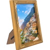image:imageAmericanflat 8x10 Picture Frame with ShatterResistant Glass  Use as 5x7 Frame with Mat or Display 8x10 Photo Without Mat  Streamline Collection  Picture Frames for Tabletop and Wall  Mahogany  Shatterresistant glass wall or tabletop display with included easel triangle hangers included secure turntab backingGold