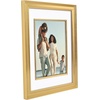 image:imageAmericanflat 8x10 Picture Frame with ShatterResistant Glass  Use as 5x7 Frame with Mat or Display 8x10 Photo Without Mat  Streamline Collection  Picture Frames for Tabletop and Wall  Gold  Shatterresistant glass wall or tabletop display with included easel triangle hangers included secure turntab backingGold