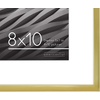 image:imageAmericanflat 8x10 Picture Frame with ShatterResistant Glass  Use as 5x7 Frame with Mat or Display 8x10 Photo Without Mat  Streamline Collection  Picture Frames for Tabletop and Wall  Gold  Shatterresistant glass wall or tabletop display with included easel triangle hangers included secure turntab backingGold