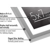 image:imageAmericanflat 8x10 Picture Frame with ShatterResistant Glass  Use as 5x7 Frame with Mat or Display 8x10 Photo Without Mat  Streamline Collection  Picture Frames for Tabletop and Wall  Gold  Shatterresistant glass wall or tabletop display with included easel triangle hangers included secure turntab backingSilver