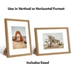 image:imageAmericanflat 9x12 Picture Frame with ShatterResistant Glass  Use as 6x8 Frame with Mat or Display 9x12 Photo Without Mat  Signature Collection  Picture Frames for Tabletop and Wall  Dark Oak  Engineered Wood construction Shatterresistant glass wall or tabletop display with included easel use with or without mat9x12