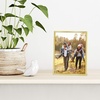 image:imageAmericanflat Modern Metal 5x7 Picture Frame in Gold  Use as Floating Frame for 4x6 Picture  Painted Iron with Shatter Resistant Glass  Horizontal and Vertical Formats for Tabletop DisplayGold