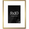 image:imageAmericanflat 11x14 Picture Frame  Matted to 8x10  Metal  Gold  Shatterresistant glass hangs vertical or horizontal sawtooth hangers included secure turntab backingGold