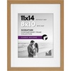 image:imageAmericanflat 11x14 Picture Frame with ShatterResistant Glass  Use as 8x10 Frame with Mat or Display 11x14 Photo Without Mat  Signature Collection  Picture Frames for Wall Display  Dark OakDark Oak