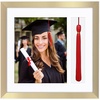 image:imageAmericanflat 13x13 Graduation Frame  ShatterResistant Glass  Fits 8x10 Photo with Tassel Opening  Engineered Wood Diploma Frames with Tassel Holder for Wall  Driftwood Square FrameGold