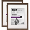 image:imageAmericanflat 5x7 Picture Frame with ShatterResistant Glass  Set of 2  Use as 4x6 Frame with Mat or Display 5x7 Photo Without Mat  Signature Collection  Picture Frames for Tabletop or Wall  BlackWalnut