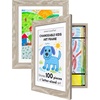 image:imageAmericanflat 85x11 Changeable Kids Art Frame 2Pack  Driftwood  Holds 100 art pieces magnetic front door builtin keyholes for wall display stores finished artworkDriftwood