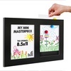 image:imageAmericanflat 85x11 Changeable Kids Art Frame 2Pack  Gold  Holds 100 art pieces magnetic front door builtin keyholes for wall display stores finished artworkBlack