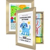 image:imageAmericanflat 85x11 Changeable Kids Art Frame 2Pack  Gold  Holds 100 art pieces magnetic front door builtin keyholes for wall display stores finished artworkGold