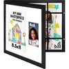 image:imageAmericanflat Kids Artwork Frame Changeable Gold  Magnetic Door Holds 100 Art Pieces  85x11 Letter Size Display with Mat or 10x125 Without Mat  My Mini Masterpiece  Holds 100 art pieces magnetic front door builtin keyholes for wall display stores finished artworkBlack