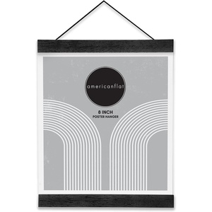 image:imageAmericanflat 11 Inch Dark Oak Magnetic Poster Clip Frame Wood Hanger Frame for Posters Prints Photos Pictures Maps Scrolls Art Prints and Canvas ArtworkBlack