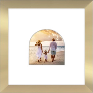 image:imageAmericanflat 11x14 Picture Frame with ShatterResistant Glass  Use as 8x10 Frame with Mat or Display 11x14 Photo Without Mat  Signature Collection  Picture Frames for Wall Display  Driftwood  Engineered Wood construction Shatterresistant glass hangs vertical or horizontal sawtooth hangers includedGold