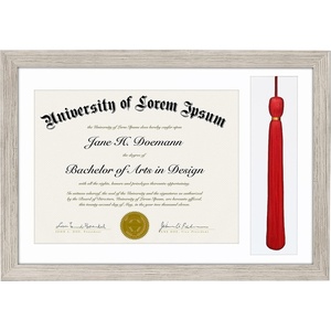 image:imageAmericanflat 11x16 Graduation Frame  ShatterResistant Glass  Fits 85x11 Diplomas with Tassel Opening  Engineered Wood Diploma Frame with Tassel Holder for Wall Display  DriftwoodDriftwood