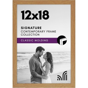 image:imageAmericanflat 12x18 Poster Frame with ShatterResistant Glass  Signature Collection  GalleryStyle Frames Made of Engineered Wood  Photo Frame for Wall Display  Dark OakDark Oak