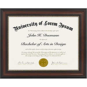 image:imageAmericanflat 85x11 Diploma Frame with ShatterResistant Glass  Document Frames with Engineered Wood  Legacy Collection  Certificate Frame for Tabletop and Wall Display  Mahogany  Shatterresistant glass displays diplomas certificates and documents wall or tabletop display with included easelBeaded Mahogany