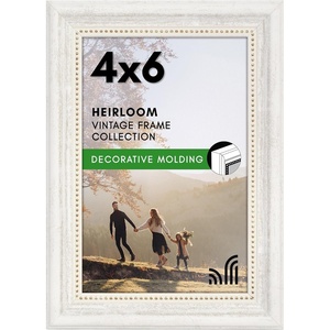 image:imageAmericanflat 85x14 Picture Frame with ShatterResistant Glass  Signature Collection  GalleryStyle Frames Made of Engineered Wood  Photo Frame for Wall Display  DriftwoodWhite Gold