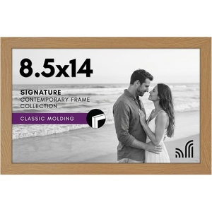 image:imageAmericanflat 85x14 Picture Frame with ShatterResistant Glass  Signature Collection  GalleryStyle Frames Made of Engineered Wood  Photo Frame for Wall Display  DriftwoodDark Oak