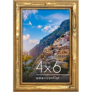 image:imageAmericanflat 8x10 Picture Frame with ShatterResistant Glass  Use as 5x7 Frame with Mat or Display 8x10 Photo Without Mat  Streamline Collection  Picture Frames for Tabletop and Wall  Mahogany  Shatterresistant glass wall or tabletop display with included easel triangle hangers included secure turntab backingGold