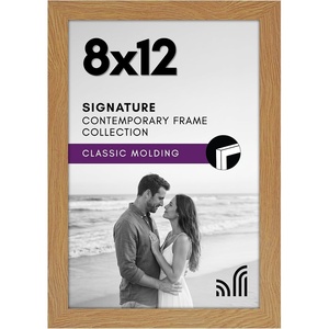 image:imageAmericanflat 8x12 Picture Frame with ShatterResistant Glass  Signature Collection  GalleryStyle Frames Made of Engineered Wood  Photo Frame for Tabletop and Wall Display  Dark Oak8x12
