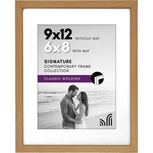 image:imageAmericanflat 9x12 Picture Frame with ShatterResistant Glass  Use as 6x8 Frame with Mat or Display 9x12 Photo Without Mat  Signature Collection  Picture Frames for Tabletop and Wall  Dark Oak  Engineered Wood construction Shatterresistant glass wall or tabletop display with included easel use with or without mat9x12