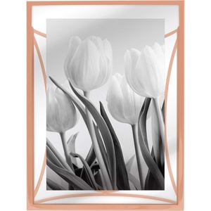 image:imageAmericanflat Modern Metal 5x7 Picture Frame in Gold  Use as Floating Frame for 4x6 Picture  Painted Iron with Shatter Resistant Glass  Horizontal and Vertical Formats for Tabletop DisplayRose Gold