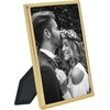 image:imageAmericanflat 12x18 Poster Frame  Walnut Engineered Wood with Polished Plexiglass  Wide Picture Frame for Vertical or Horizontal Wall Display  Epic Collection  Walnut  Polished plexiglass front hangs vertical or horizontal sawtooth hangers included fits photos posters and artGold