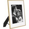 image:imageAmericanflat 12x18 Poster Frame  Walnut Engineered Wood with Polished Plexiglass  Wide Picture Frame for Vertical or Horizontal Wall Display  Epic Collection  Walnut  Polished plexiglass front hangs vertical or horizontal sawtooth hangers included fits photos posters and artGold